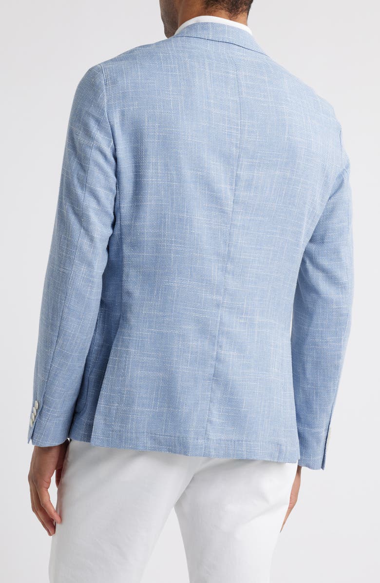 BOSS Hanry Slim Fit Light Blue Slub Wool & Cotton Blend Sport Coat, Alternate, color, Light Blue