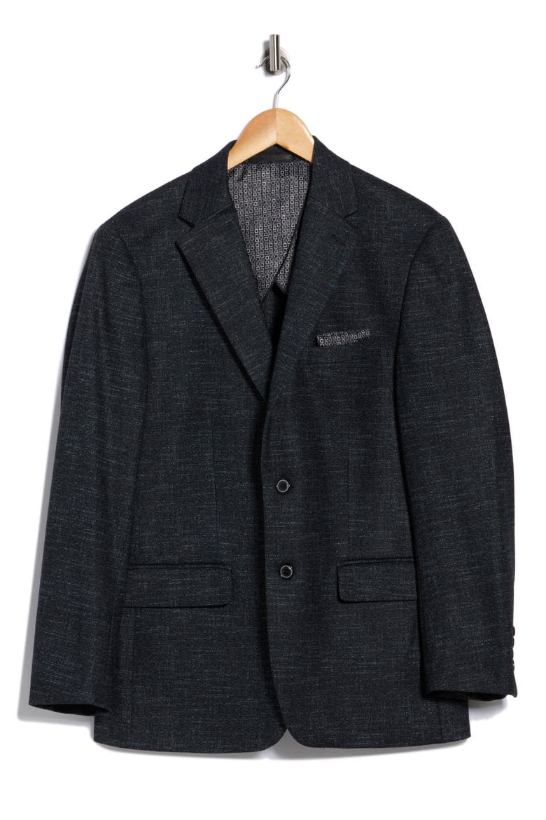 Slim Fit Stretch Knit Sport Coat, Main, color, BLACK