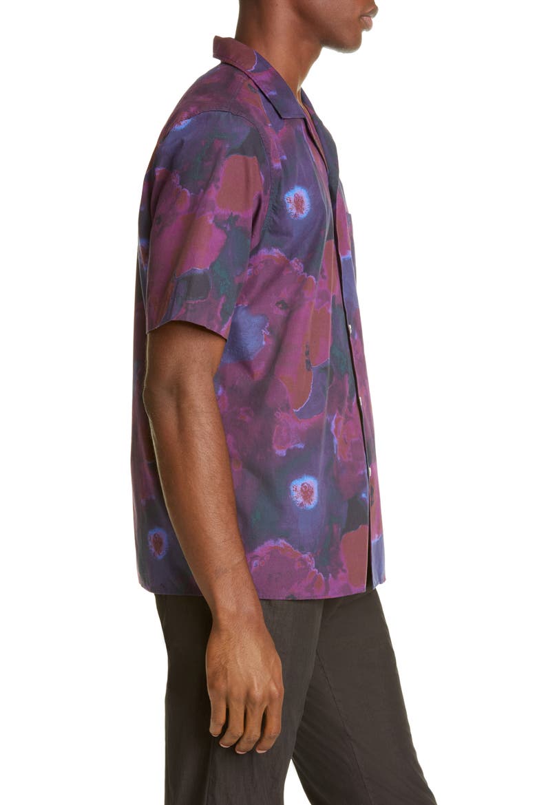 Rangi P's Short Sleeve Button-Up Camp Shirt, Alternate, color, BLUE/NAVY