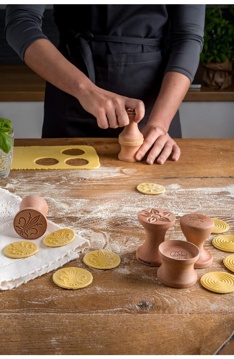 Marcato Corzetto Dual Stamp, Made in Italy, Flower and Double Star, Alternate, color, Tan