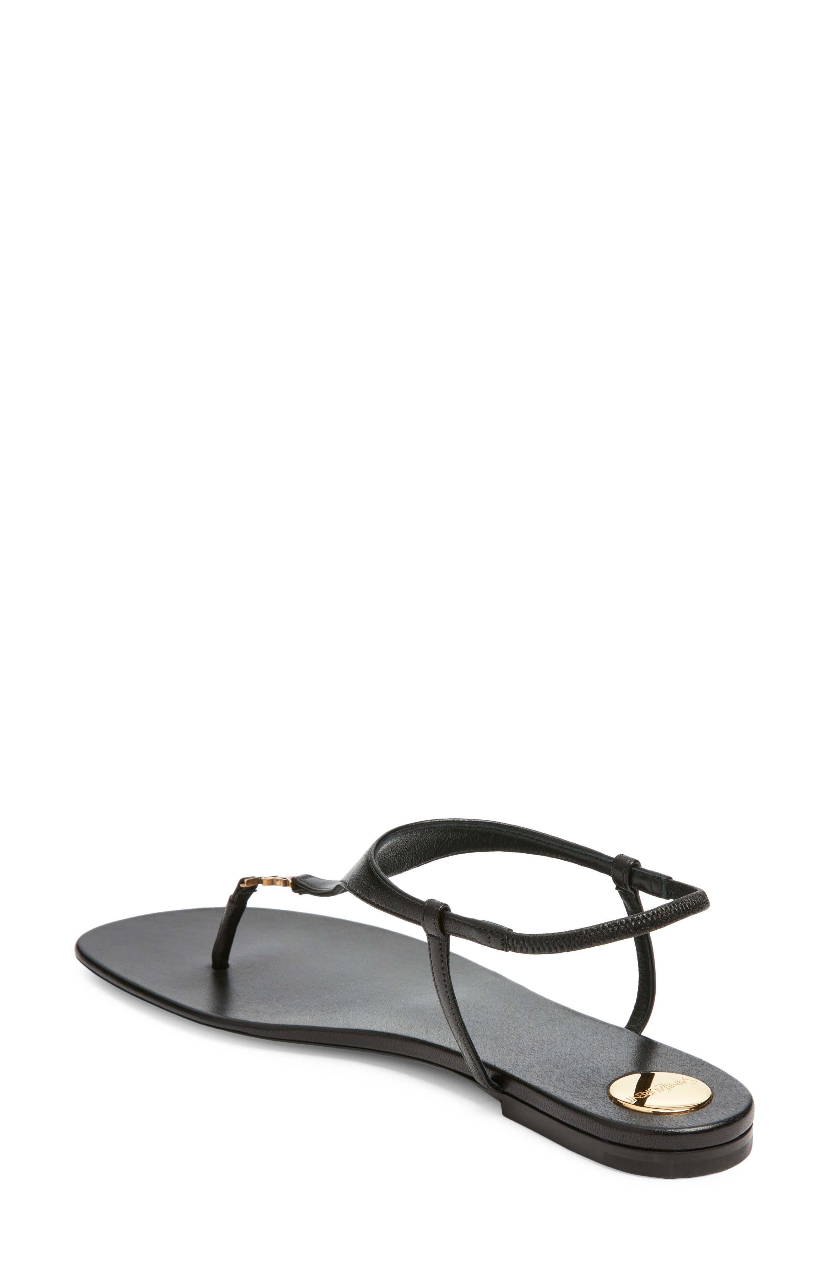 Saint Laurent Cassandra Sandal, Alternate, color, Noir