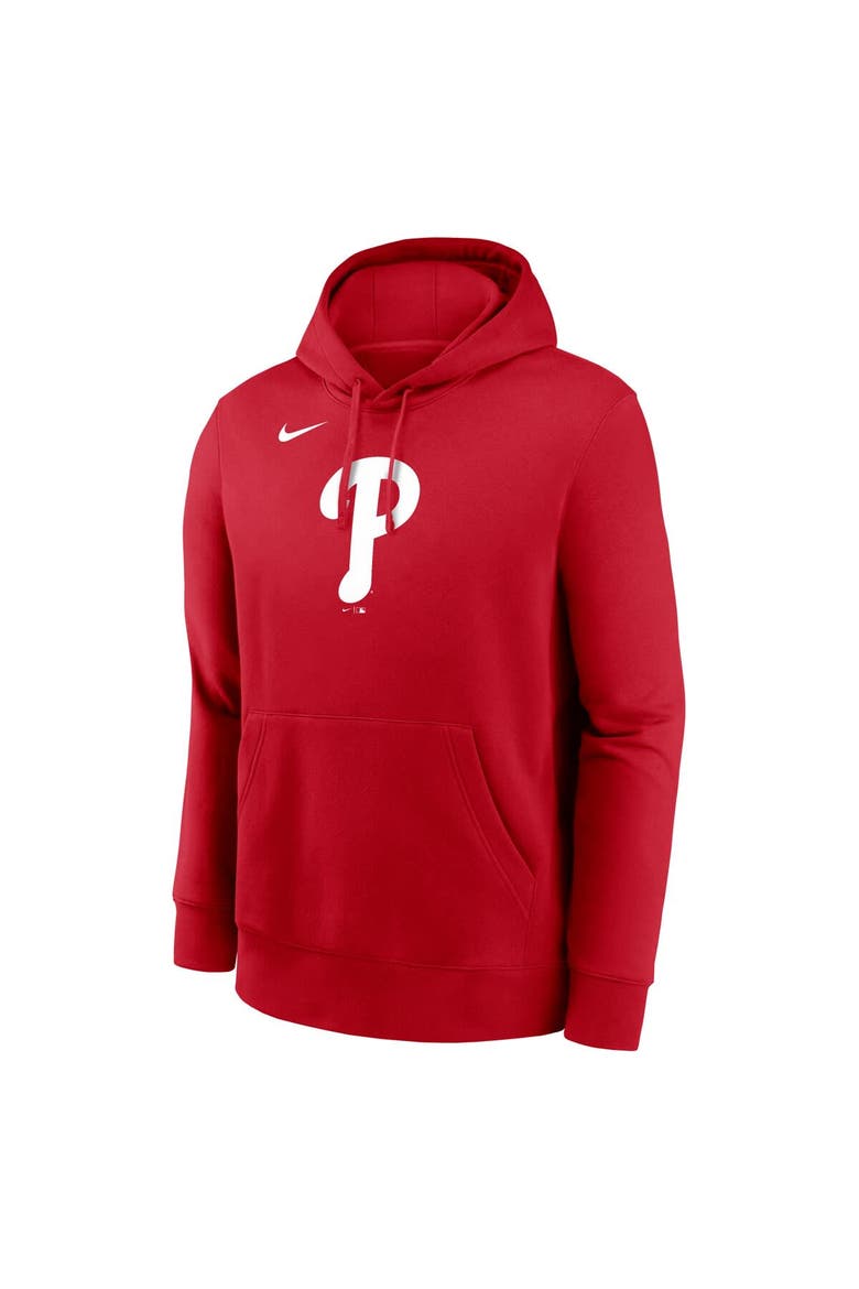 Men's Nike Red Philadelphia Phillies Logo Club Fleece Pullover Hoodie, Alternate, color, Red