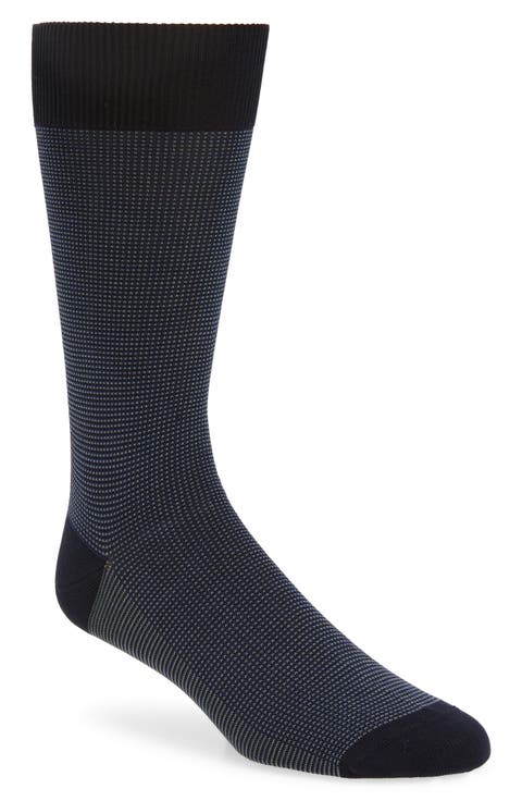 Tewkesbury Cotton Blend Bird's Eye Dress Socks