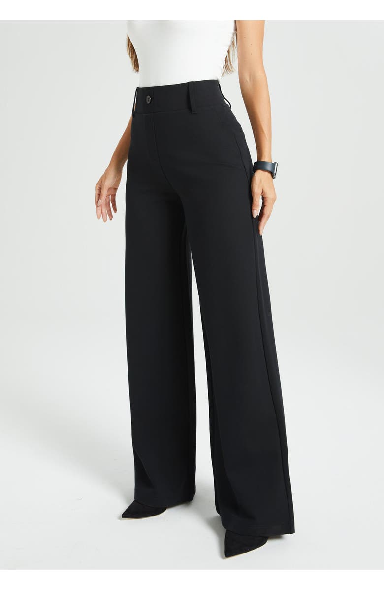 Betabrand Classic High-Waist DPYP Dress Pant Yoga Pants | Wide, Main, color, Black