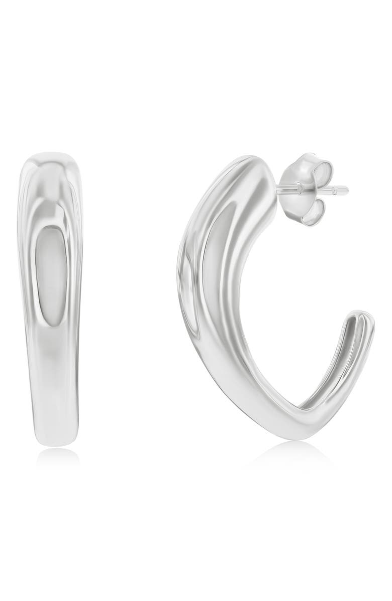 SIMONA Abstract Hoop Earrings, Main, color, Silver
