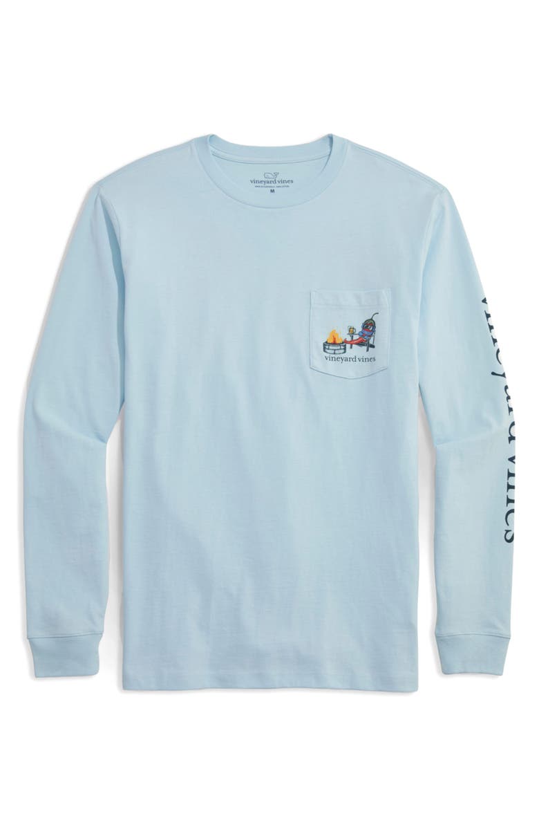 vineyard vines Chilly Peppers Long Sleeve Cotton Graphic Pocket T-Shirt, Main, color,