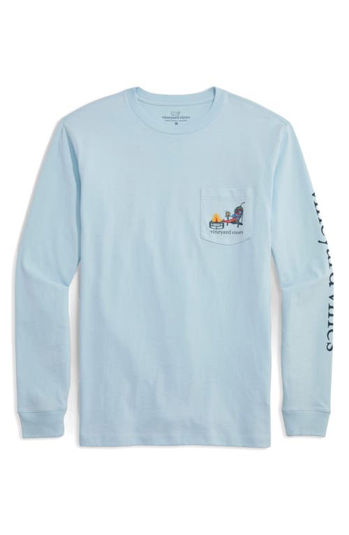 vineyard vines Chilly Peppers Long Sleeve Cotton Graphic Pocket T-Shirt in Pale Sky 