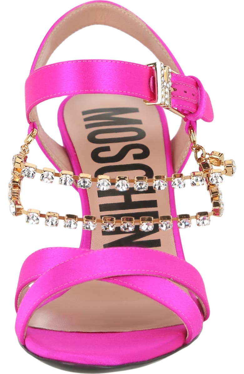 Moschino Crystal Chain Slingback Sandal, Alternate, color, Fuchsia