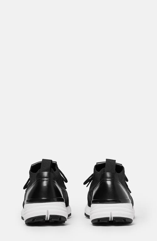 Scarosso Robbie Knitted Lace-up Sneakers In Black