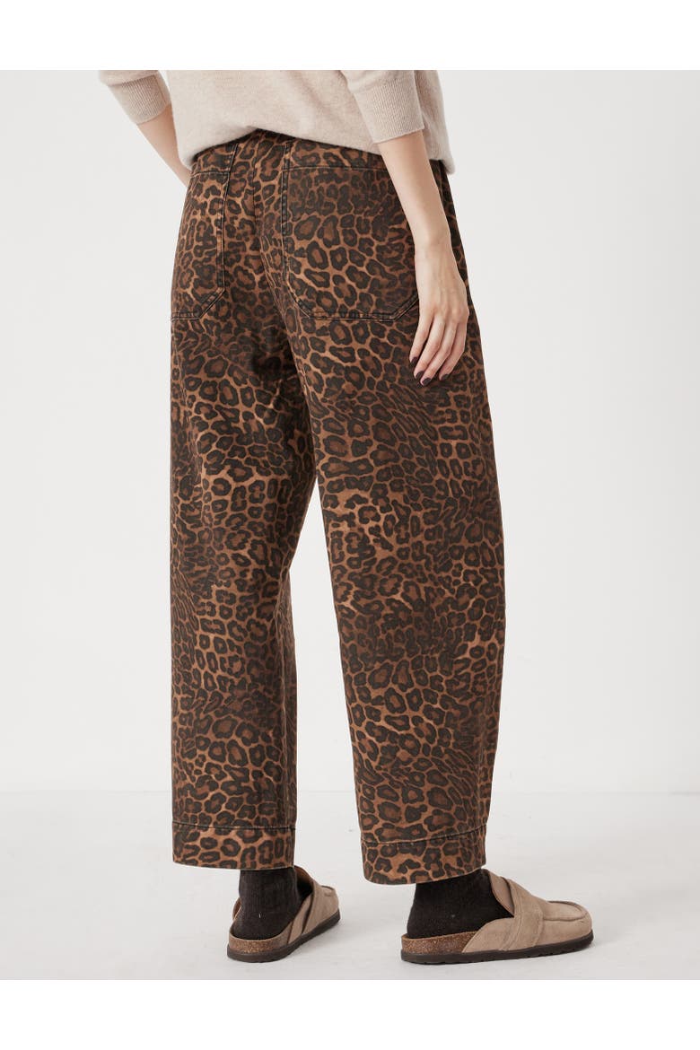 Jack Barrel Leg Pull On Cotton Pants, Alternate, color, Brown Leopard Print