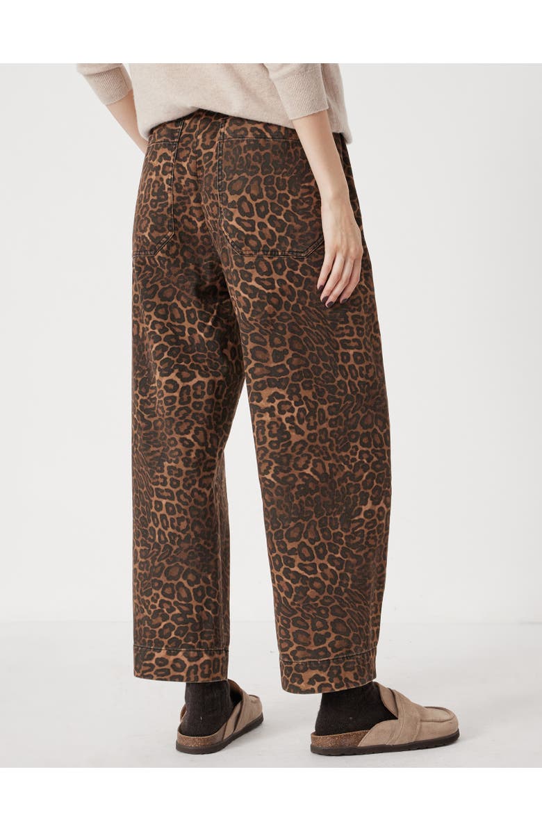 Hush Jack Barrel Leg Pull On Cotton Pants, Alternate, color, Brown Leopard Print