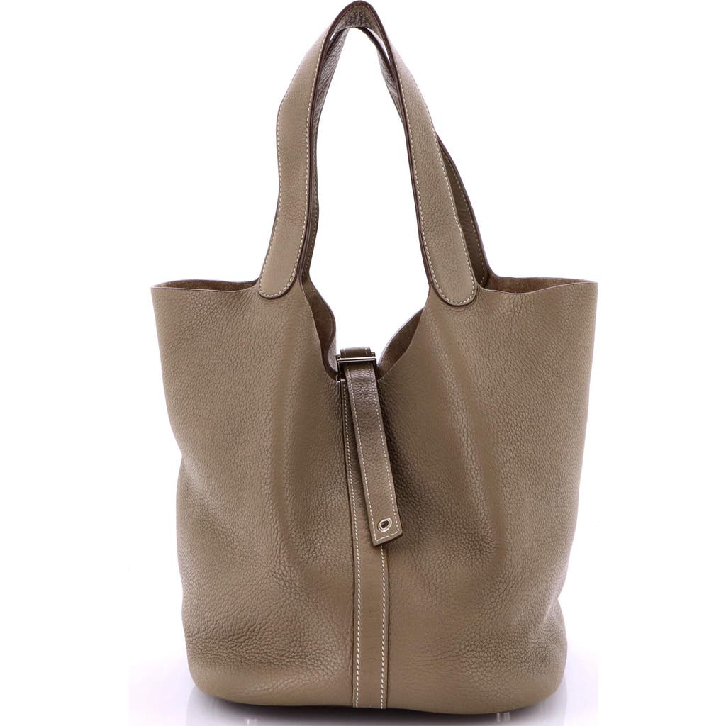 Pre-owned Hermes Hermes Picotin Lock Bag Clemence Gm In Brown