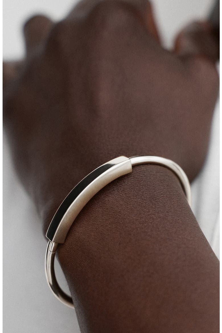 Linear Bold Bangle, Alternate, color, STERLING SILVER