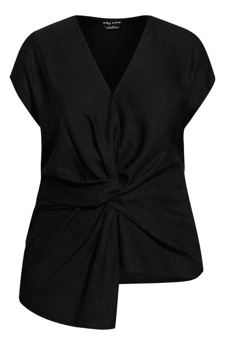 City Chic In Bloom Twist Front Asymmetric Top, Alternate, color,