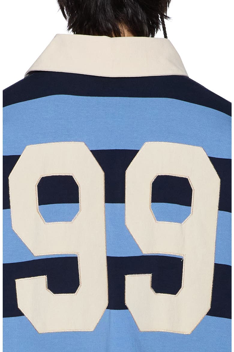 Stripe Appliqué Cotton Rugby Shirt, Alternate, color, LIGHT BLUE