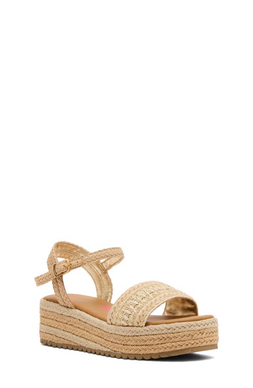 Steve Madden Kids' Jkiko Espadrille Ankle Strap Platform Wedge Sandal in Natural at Nordstrom, Size 2
