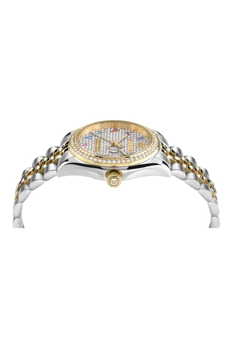 Date Superlative Crystal Bracelet Watch, 34mm, Alternate, color, GOLD MULTI