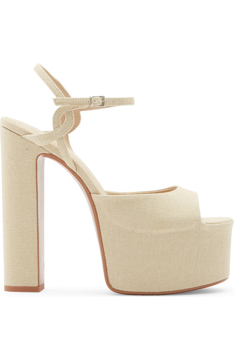 Jeffrey Campbell Ever Last Ankle Strap Platform Sandal, Alternate, color, Beige Canvas