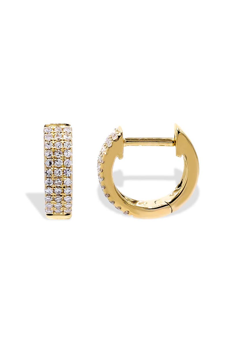 BY ADINA EDEN Diamond Triple Row Huggie Earring 14K, Alternate, color, 14K Gold