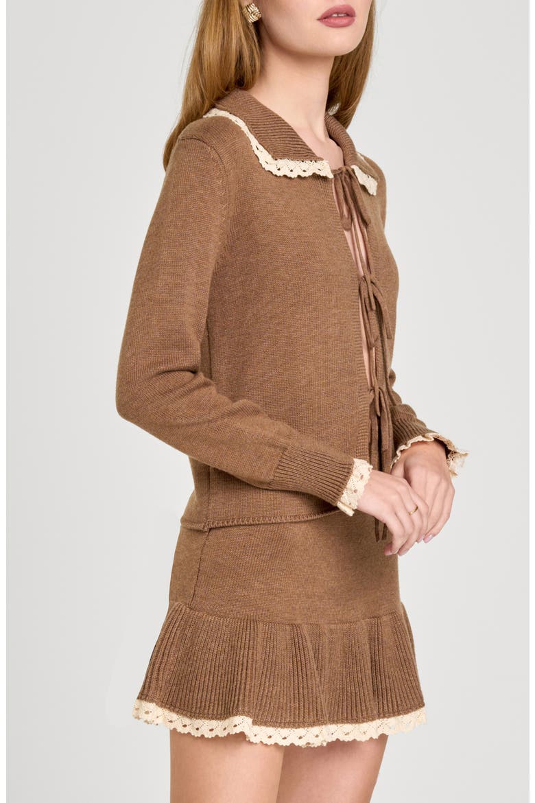Ginger Tie Cardigan, Alternate, color, MOCHA