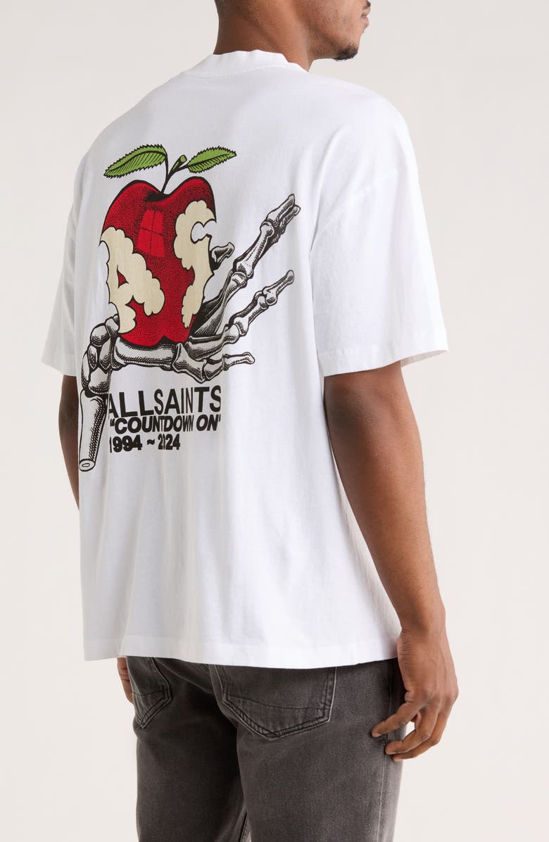 AllSaints Tempter Cotton Graphic T-Shirt, Alternate, color, Optic White
