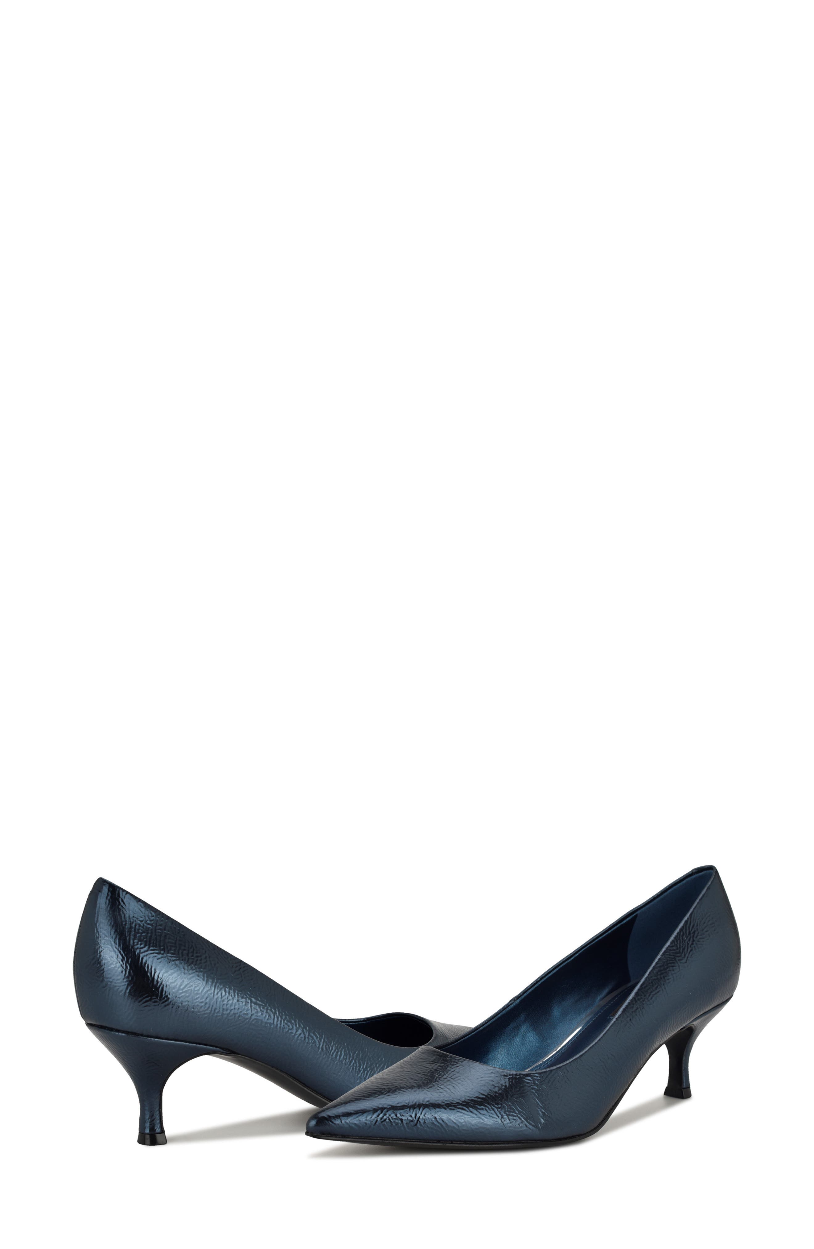 Nine West Sisko Pointed Toe Kitten Heel Pump, Alternate, color, Medium Blue