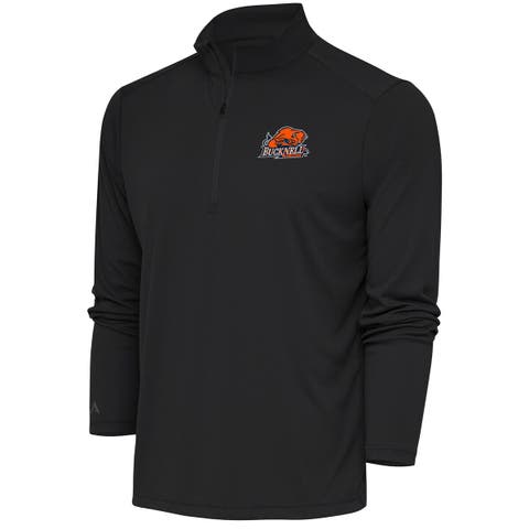 Men's Antigua  Charcoal Bucknell Bison Tribute Quarter-Zip Top