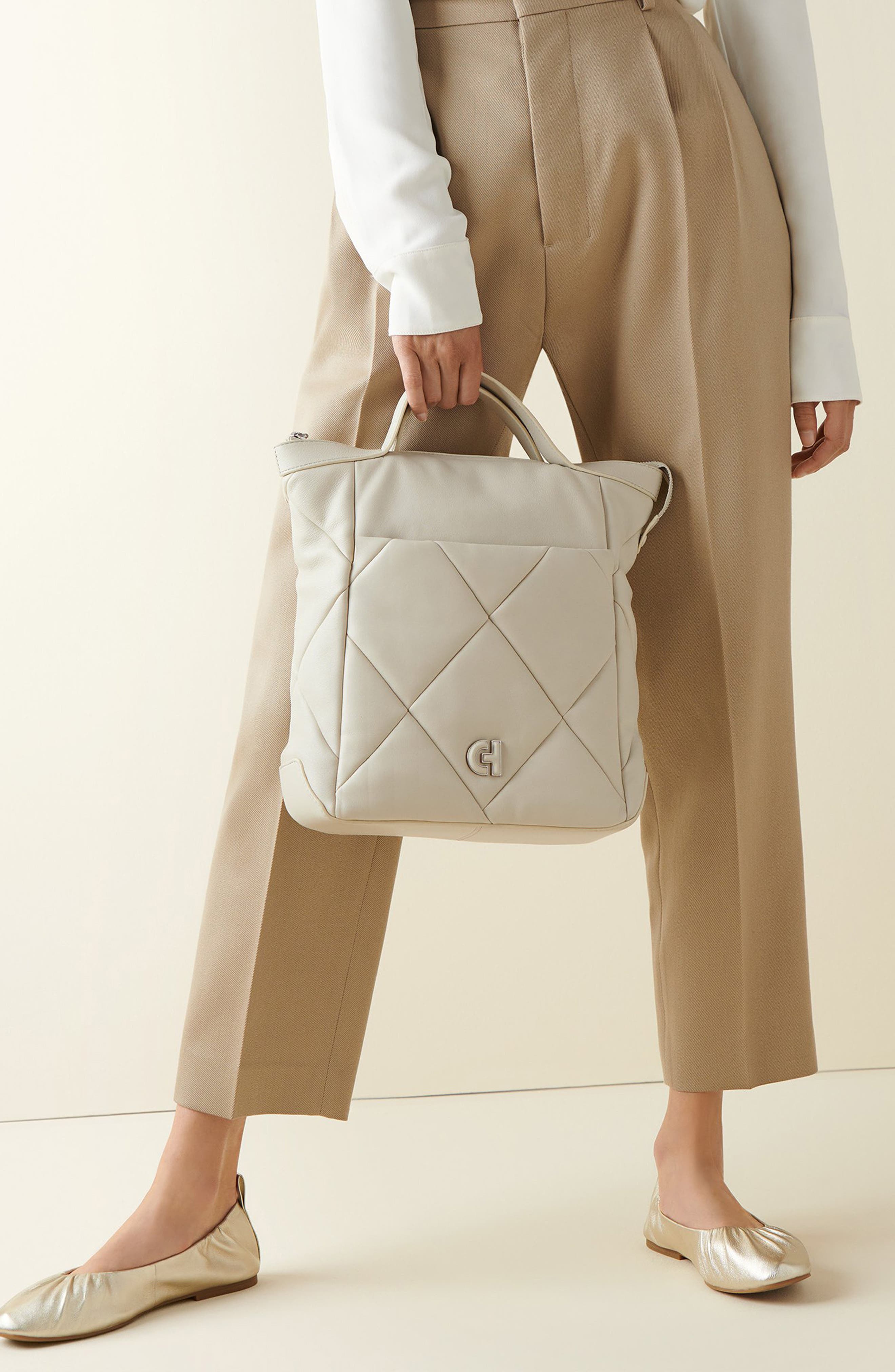 Cole Haan Grand Ambition Small Quilted Leather Convertible Backpack, Alternate, color, 