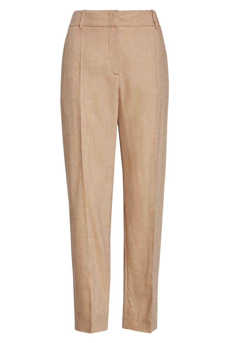 Drago Linen & Wool Slub Twill Ankle Pants, Alternate, color, 173 TAUPE COGNAC