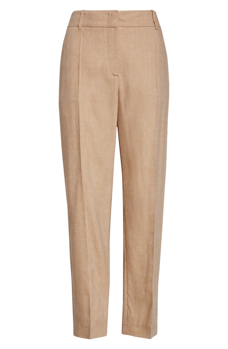 Eleventy Drago Linen & Wool Slub Twill Ankle Pants, Alternate, color, 173 Taupe Cognac