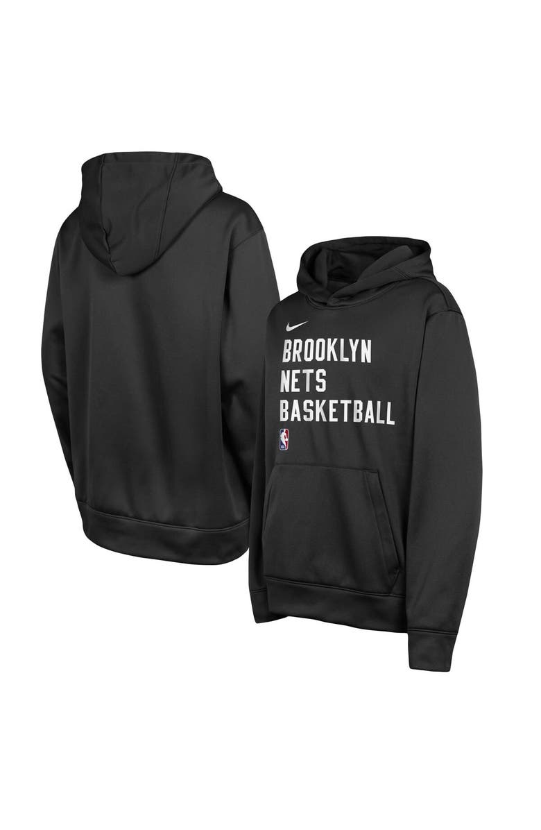 Nike Youth Nike Black Brooklyn Nets Spotlight Performance Pullover Hoodie, Main, color, Black