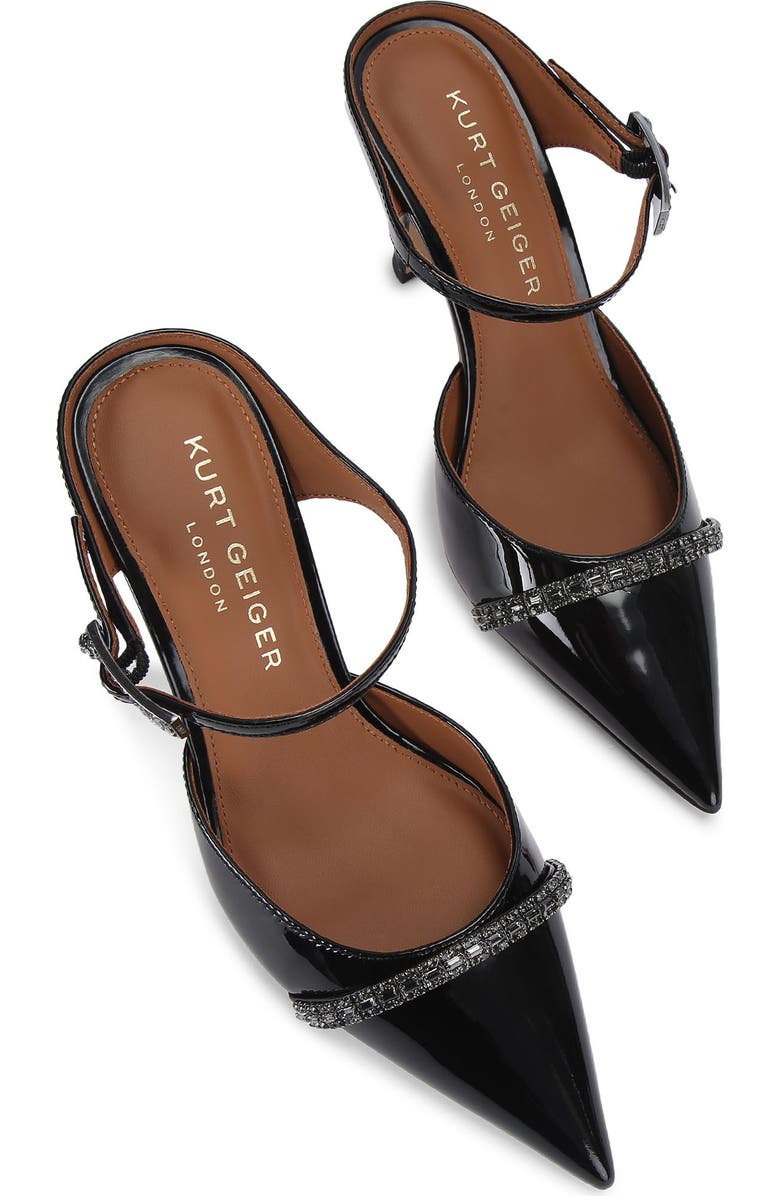 Kurt Geiger London Embellished Pointed Toe Ankle Strap Pump, Alternate, color, Black