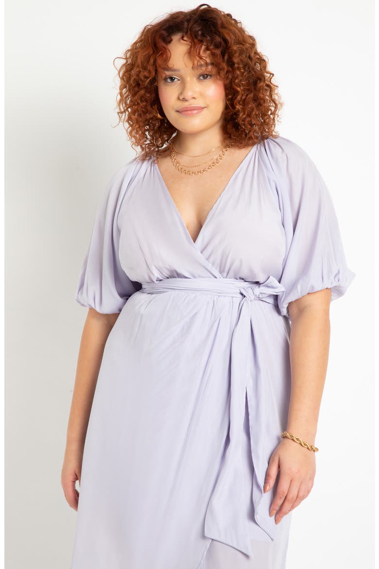 High-Low Wrap Dress, Alternate, color, PURPLE HEATHER