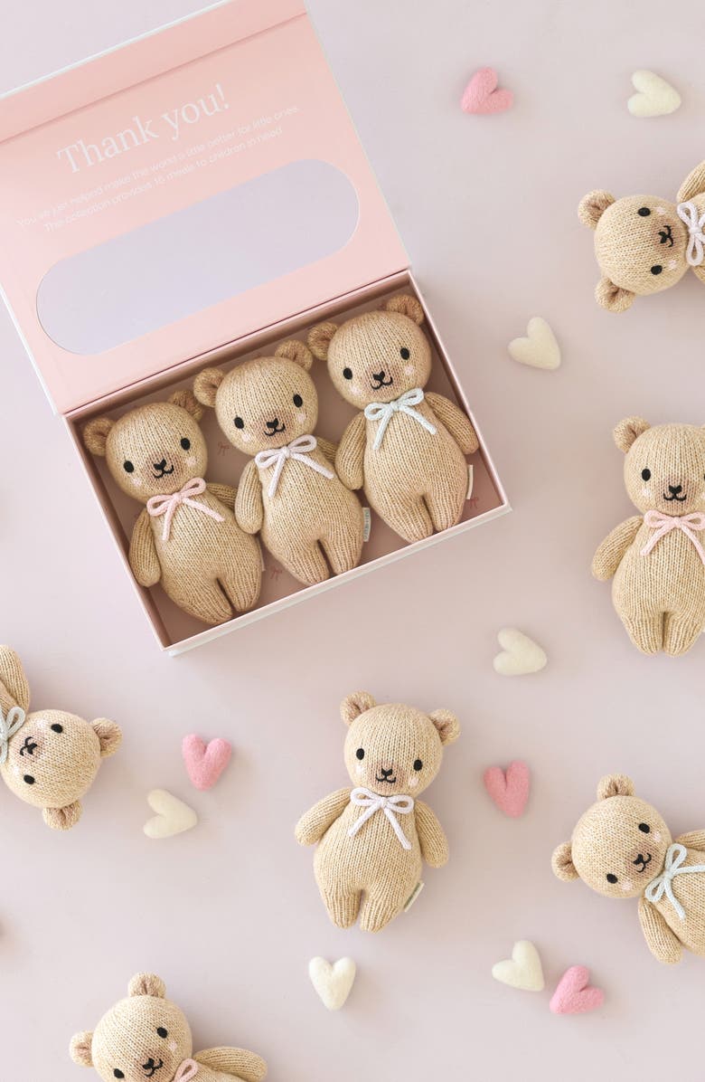 cuddle+kind Baby Honey Bear Stuffed Animal, Alternate, color, Pink