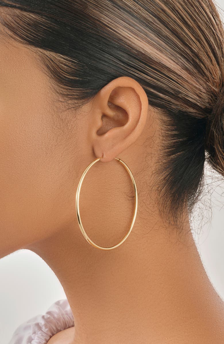 Sterling Forever Infinity Hoop Earrings, Alternate, color, Gold