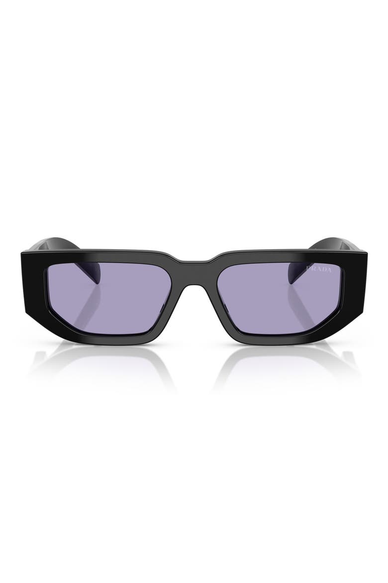 55mm Rectangular Sunglasses, Main, color, BLACK / VIOLET