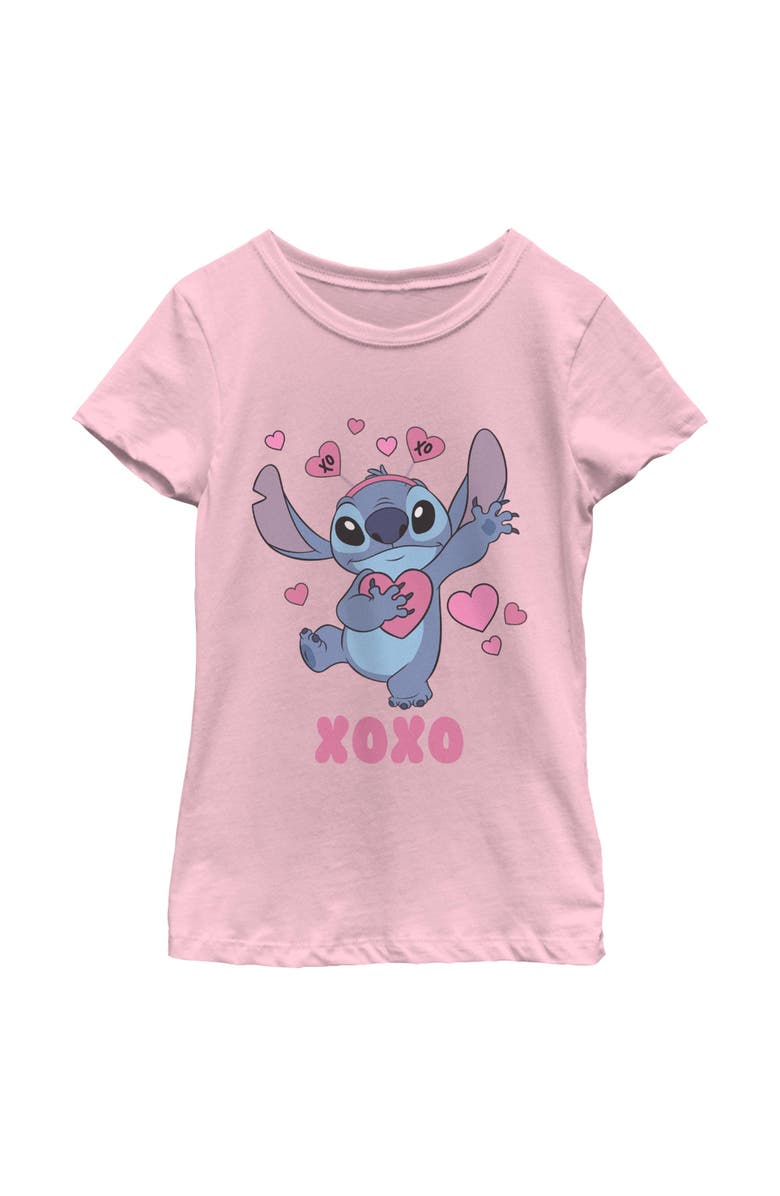 Lilo & Stitch Girl's Lilo & Stitch Heart Accessories Stitch Graphic T-Shirt, Main, color, Light Pink