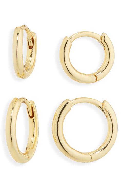 Set of 2 Demi Fine Huggie Hoop Earrings