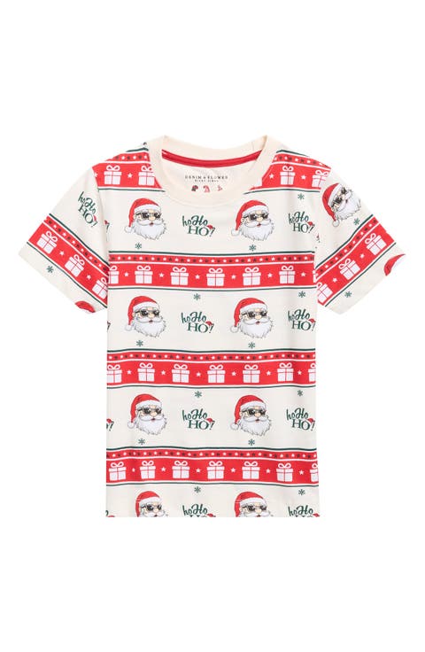 Striped Santa Present Graphic Tee