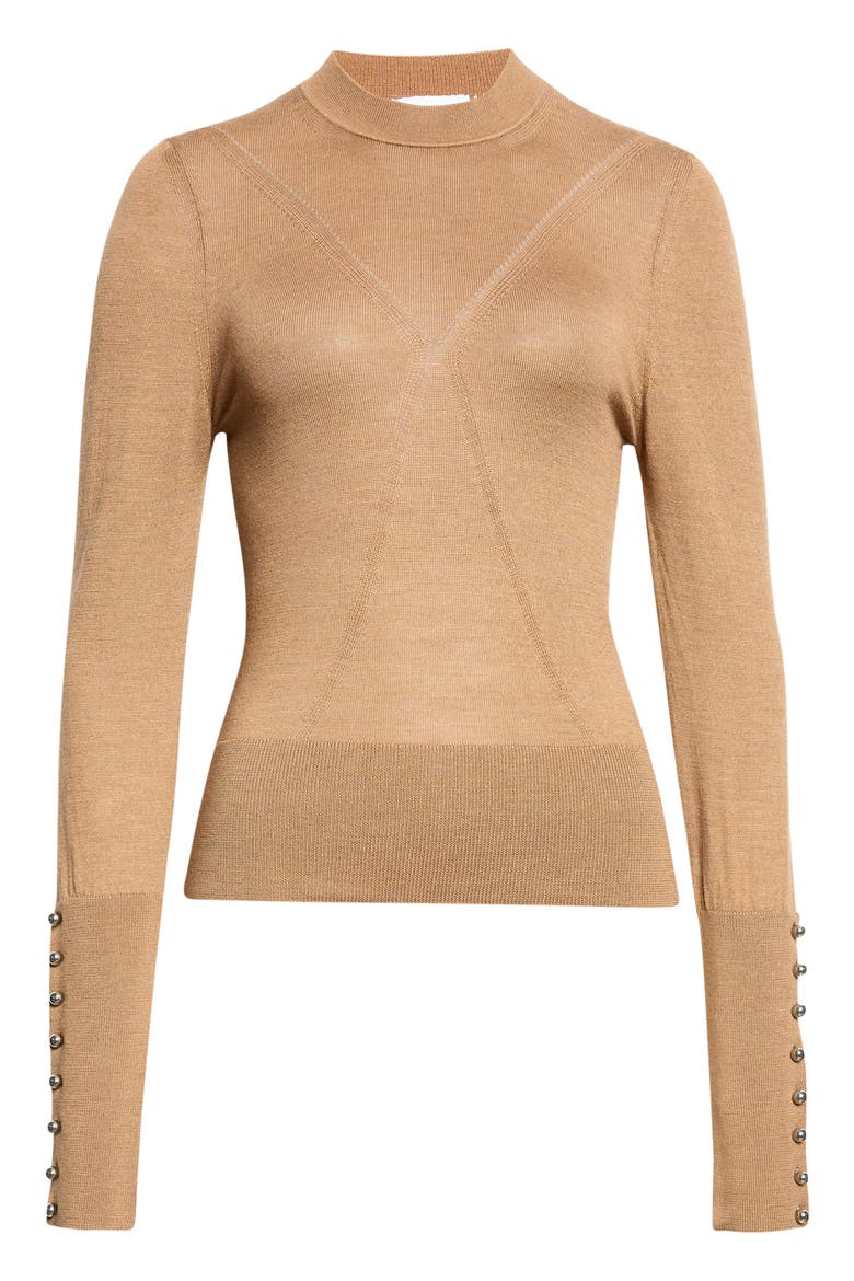 Wool & Silk Crewneck Sweater, Alternate, color, CAMEL