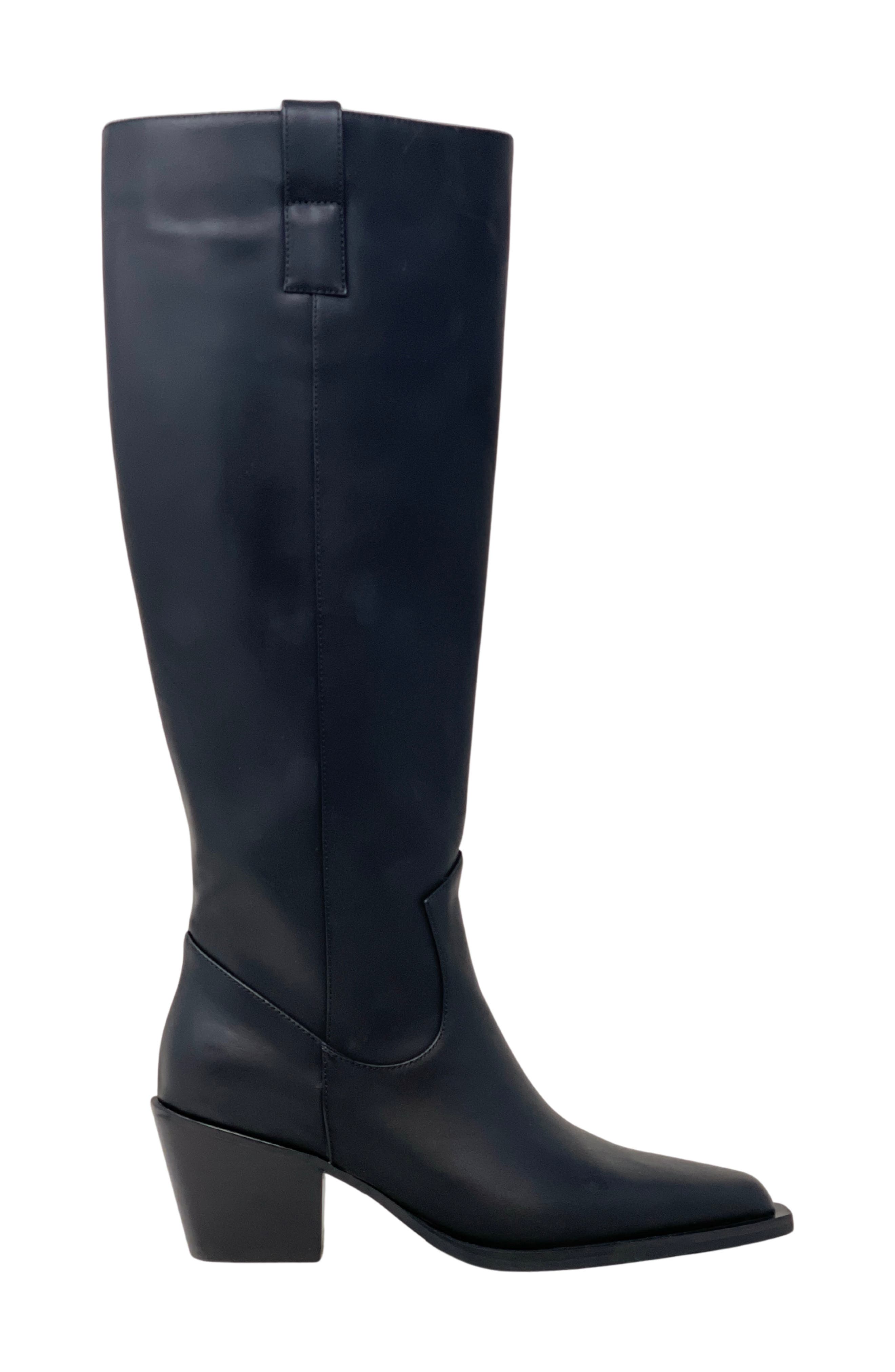 SHUSHOP Vienna Knee High Western Boot, Alternate, color, Black