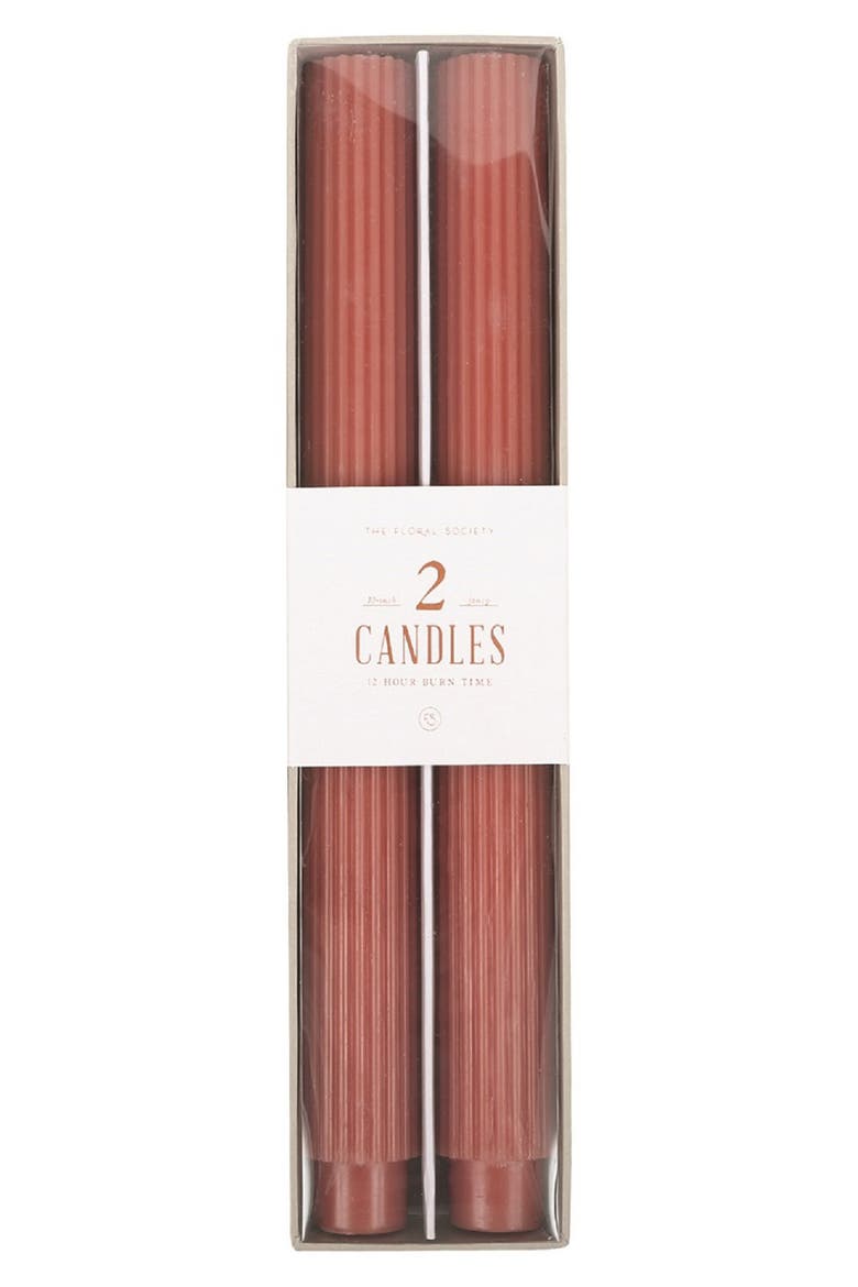 Set of Two 10-Inch Fancy Taper Candles, Main, color, PETAL