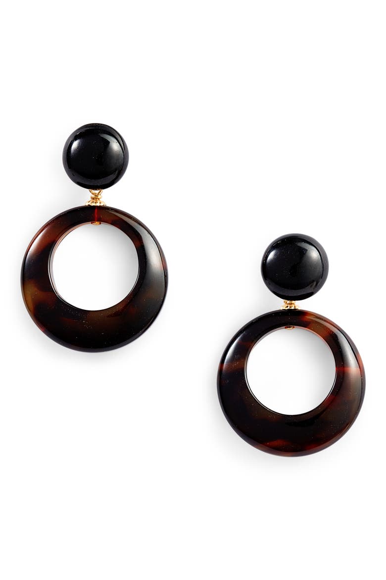 Ischia Hoop Earrings, Main, color, TORTOISE