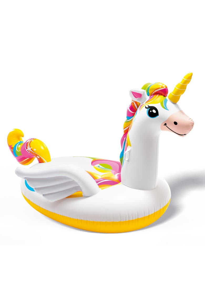 Mega Unicorn 99" x 64" x 57" Inflatable Pool Island Float, Alternate, color, Multicolored