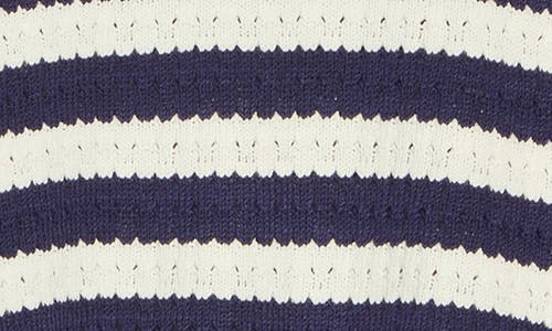Industry Republic Clothing Stripe Pointelle Sweater In Navy/white
