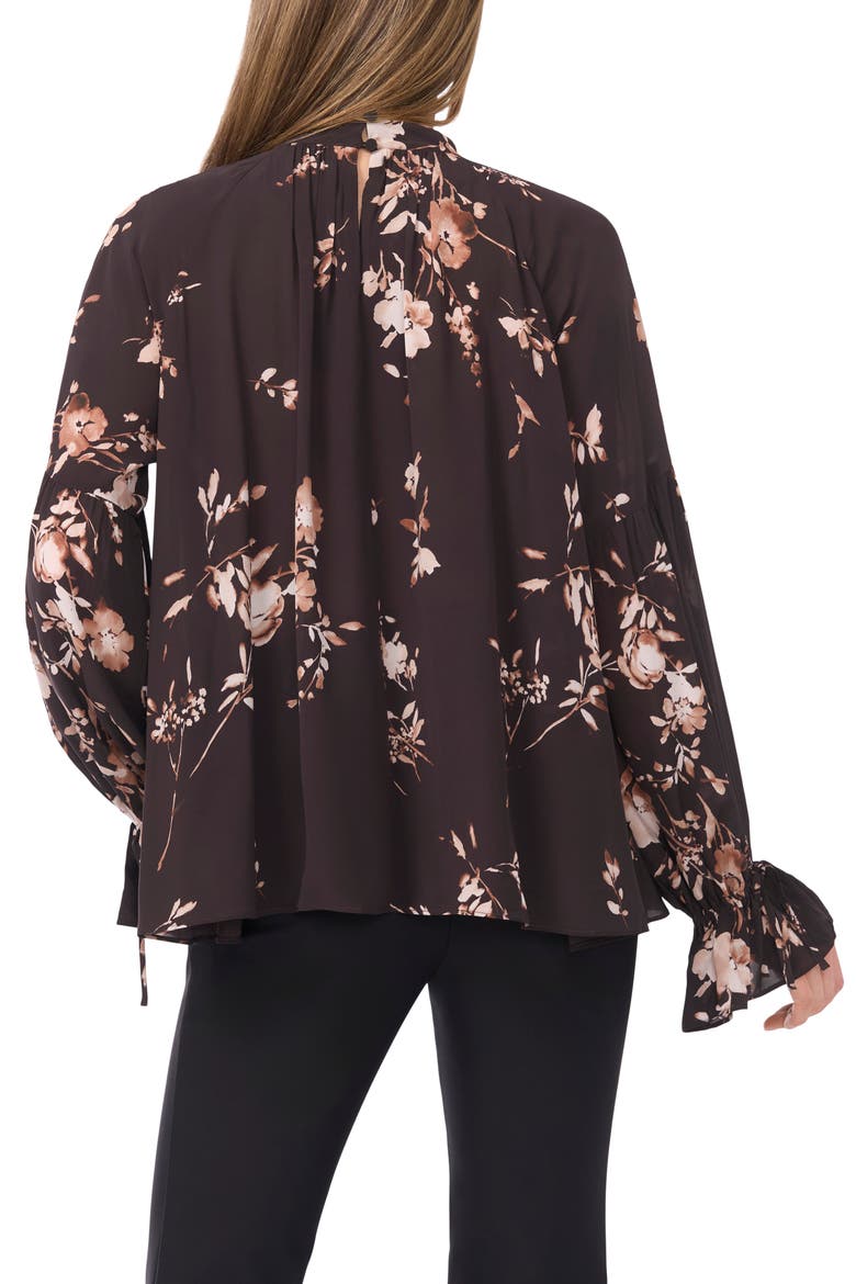 Fleur Tie Sleeve Top, Alternate, color, RICH BLACK