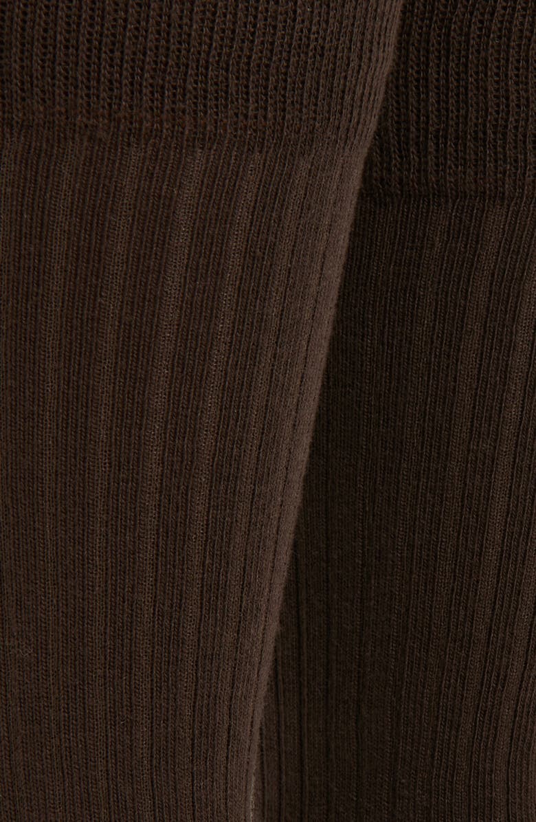 BOSS Assorted 2-Pack Solid Ribbed Cotton Blend Dress Socks, Alternate, color, Dark Brown