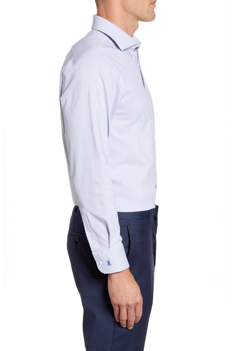 Trim Fit Stretch Cotton Blend Dress Shirt, Alternate, color, TURQUOISE