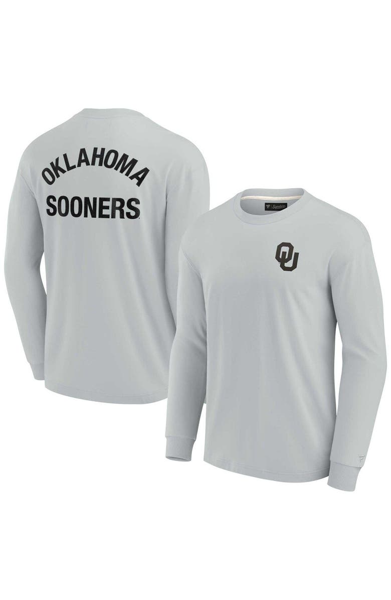 Fanatics Signature Unisex Fanatics Signature Gray Oklahoma Sooners Elements Super Soft Long Sleeve T-Shirt, Main, color, Gray