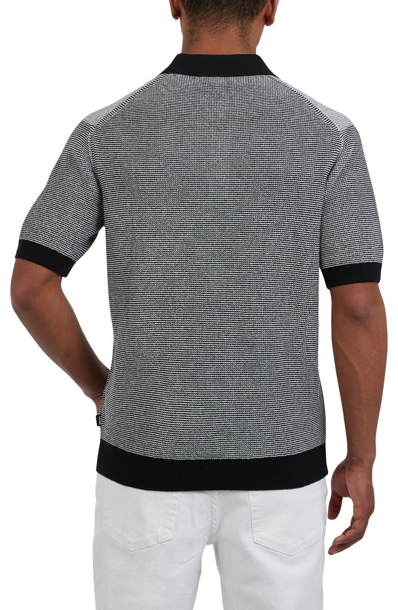 DKNY SPORTSWEAR Skyscraper Cotton Polo Sweater, Alternate, color, Black